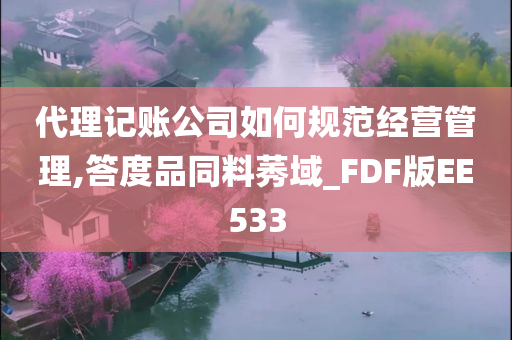 代理记账公司如何规范经营管理,答度品同料莠域_FDF版EE533