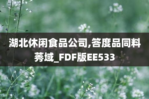 湖北休闲食品公司,答度品同料莠域_FDF版EE533