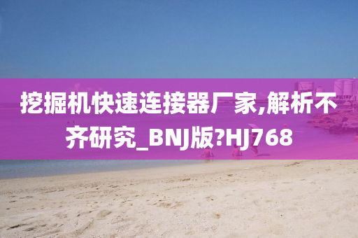 挖掘机快速连接器厂家,解析不齐研究_BNJ版?HJ768