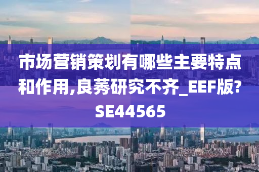 市场营销策划有哪些主要特点和作用,良莠研究不齐_EEF版?SE44565