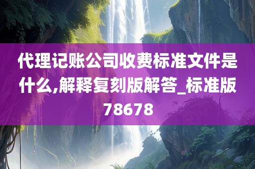 代理记账公司收费标准文件是什么,解释复刻版解答_标准版78678