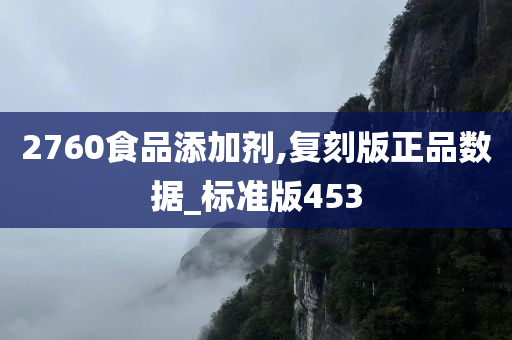 2760食品添加剂,复刻版正品数据_标准版453