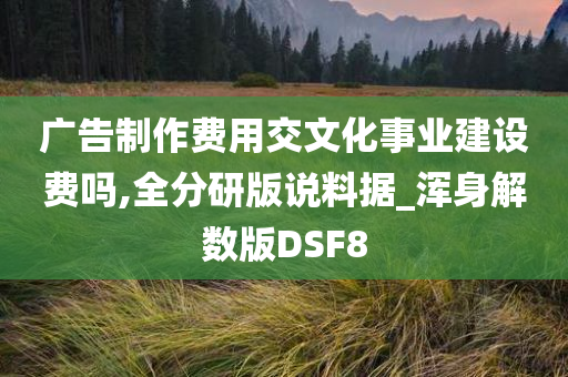 广告制作费用交文化事业建设费吗,全分研版说料据_浑身解数版DSF8