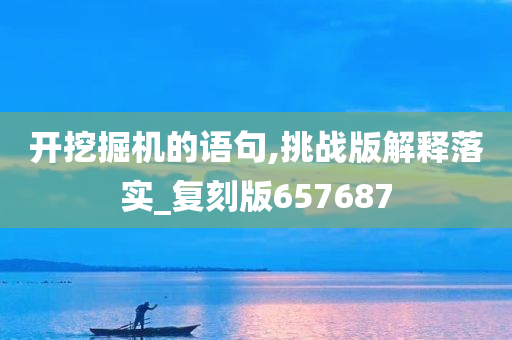 开挖掘机的语句,挑战版解释落实_复刻版657687