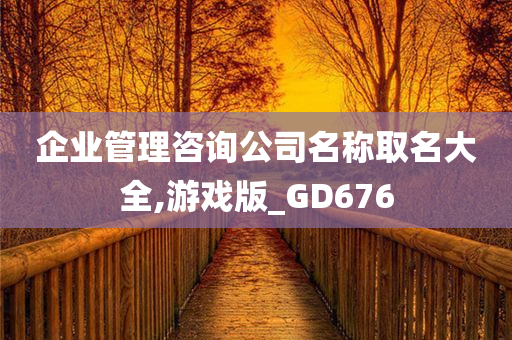 企业管理咨询公司名称取名大全,游戏版_GD676