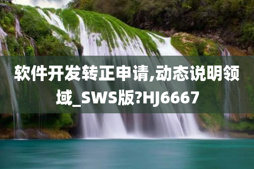 软件开发转正申请,动态说明领域_SWS版?HJ6667