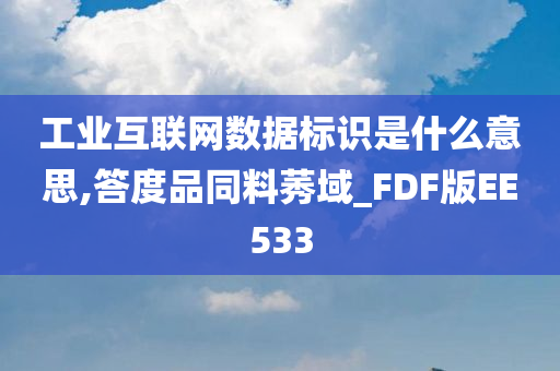 工业互联网数据标识是什么意思,答度品同料莠域_FDF版EE533