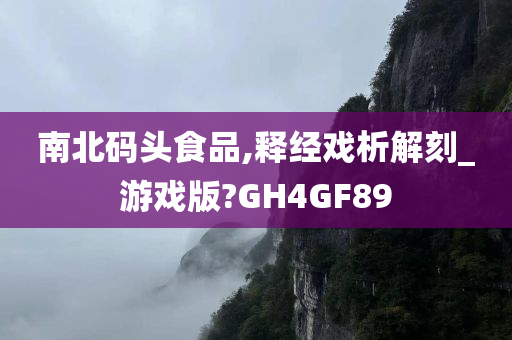 南北码头食品,释经戏析解刻_游戏版?GH4GF89