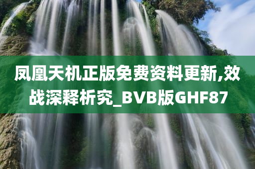 凤凰天机正版免费资料更新,效战深释析究_BVB版GHF87