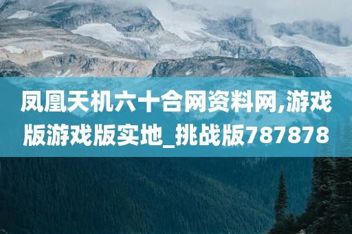 凤凰天机六十合网资料网,游戏版游戏版实地_挑战版787878