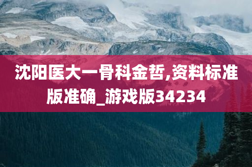 沈阳医大一骨科金哲,资料标准版准确_游戏版34234