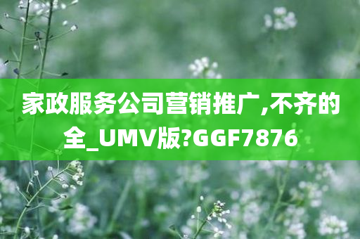 家政服务公司营销推广,不齐的全_UMV版?GGF7876