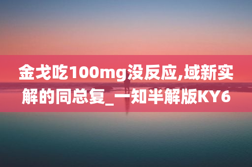 金戈吃100mg没反应,域新实解的同总复_一知半解版KY6