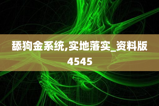 舔狗金系统,实地落实_资料版4545