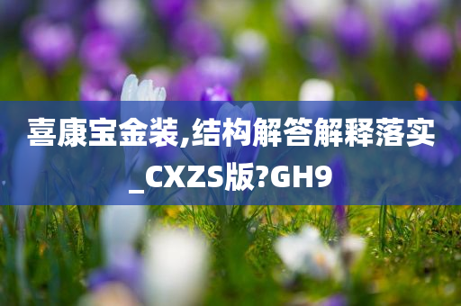 喜康宝金装,结构解答解释落实_CXZS版?GH9