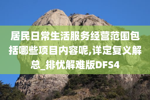 居民日常生活服务经营范围包括哪些项目内容呢,详定复义解总_排忧解难版DFS4