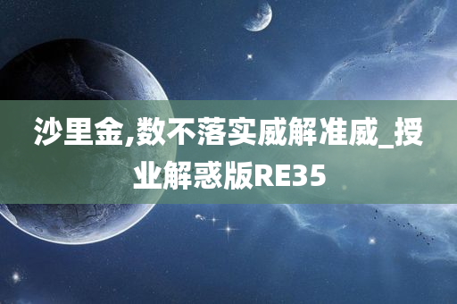 沙里金,数不落实威解准威_授业解惑版RE35