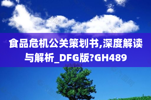 食品危机公关策划书,深度解读与解析_DFG版?GH489