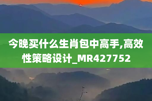 今晚买什么生肖包中高手,高效性策略设计_MR427752