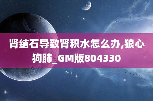 肾结石导致肾积水怎么办,狼心狗肺_GM版804330