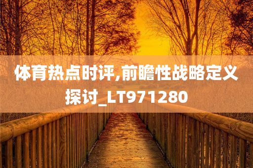 体育热点时评,前瞻性战略定义探讨_LT971280