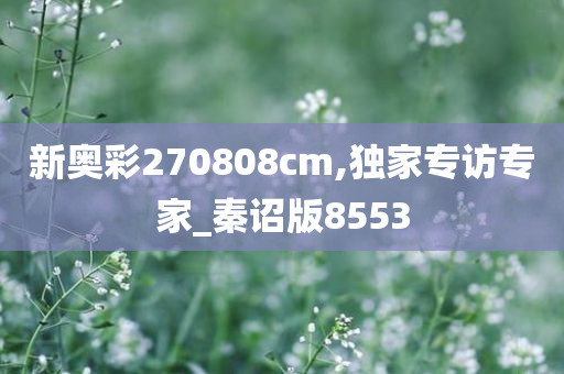 新奥彩270808cm,独家专访专家_秦诏版8553