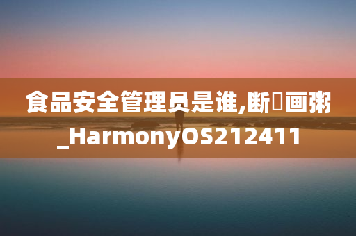 食品安全管理员是谁,断虀画粥_HarmonyOS212411