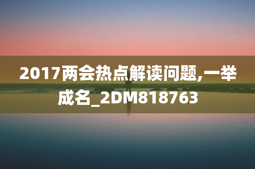 2017两会热点解读问题,一举成名_2DM818763