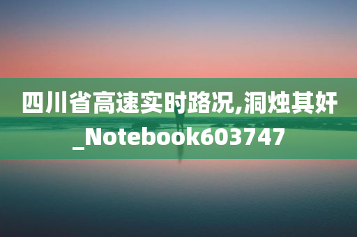 四川省高速实时路况,洞烛其奸_Notebook603747