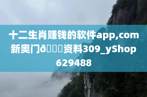 十二生肖赚钱的软件app,com新奥门🐎资料309_yShop629488