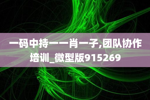 一码中持一一肖一子,团队协作培训_微型版915269