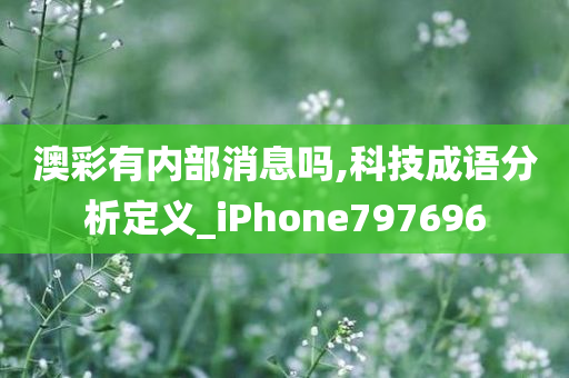 澳彩有内部消息吗,科技成语分析定义_iPhone797696