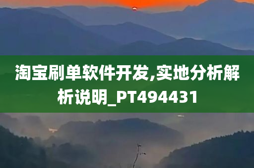 淘宝刷单软件开发,实地分析解析说明_PT494431