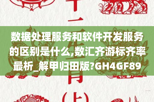 数据处理服务和软件开发服务的区别是什么,数汇齐游标齐率最析_解甲归田版?GH4GF89