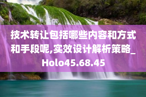 技术转让包括哪些内容和方式和手段呢,实效设计解析策略_Holo45.68.45