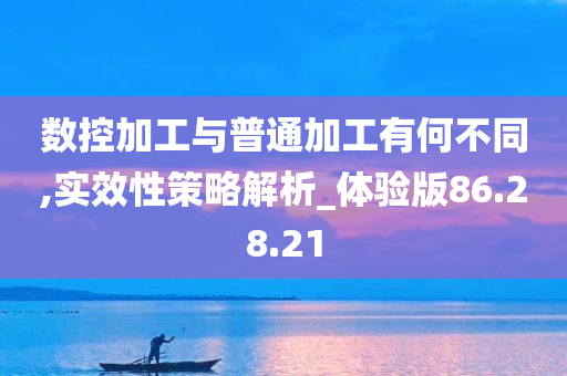 数控加工与普通加工有何不同,实效性策略解析_体验版86.28.21