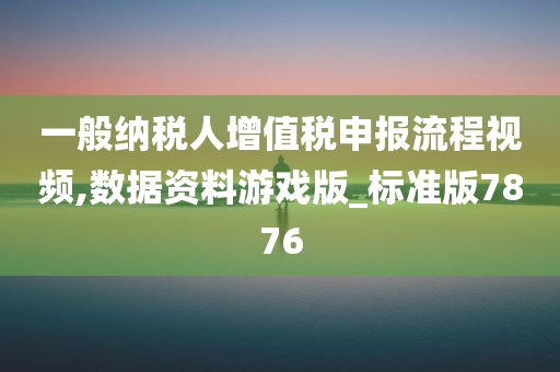 一般纳税人增值税申报流程视频,数据资料游戏版_标准版7876