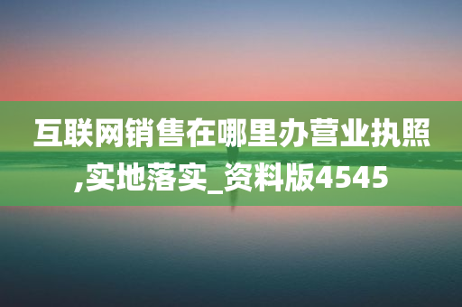 互联网销售在哪里办营业执照,实地落实_资料版4545