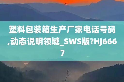 塑料包装箱生产厂家电话号码,动态说明领域_SWS版?HJ6667