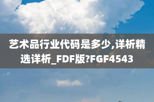 艺术品行业代码是多少,详析精选详析_FDF版?FGF4543