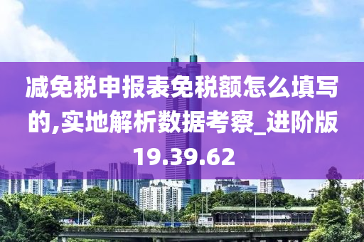 减免税申报表免税额怎么填写的,实地解析数据考察_进阶版19.39.62