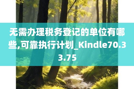 无需办理税务登记的单位有哪些,可靠执行计划_Kindle70.33.75