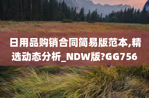 日用品购销合同简易版范本,精选动态分析_NDW版?GG756