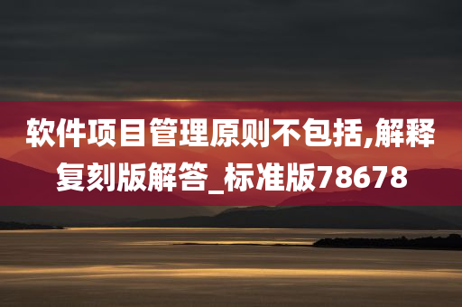 软件项目管理原则不包括,解释复刻版解答_标准版78678