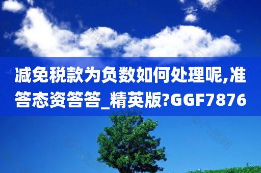 减免税款为负数如何处理呢,准答态资答答_精英版?GGF7876