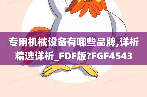 专用机械设备有哪些品牌,详析精选详析_FDF版?FGF4543