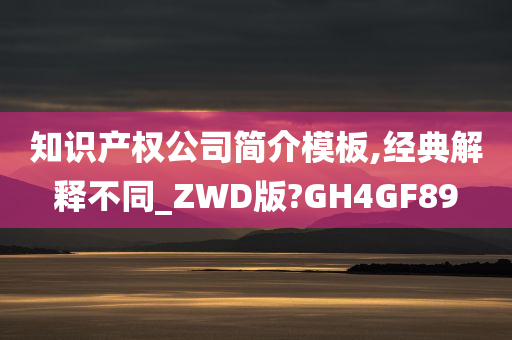 知识产权公司简介模板,经典解释不同_ZWD版?GH4GF89