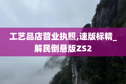 工艺品店营业执照,速版标精_解民倒悬版ZS2