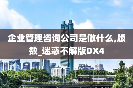 企业管理咨询公司是做什么,版数_迷惑不解版DX4