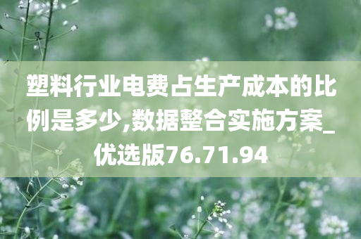 塑料行业电费占生产成本的比例是多少,数据整合实施方案_优选版76.71.94